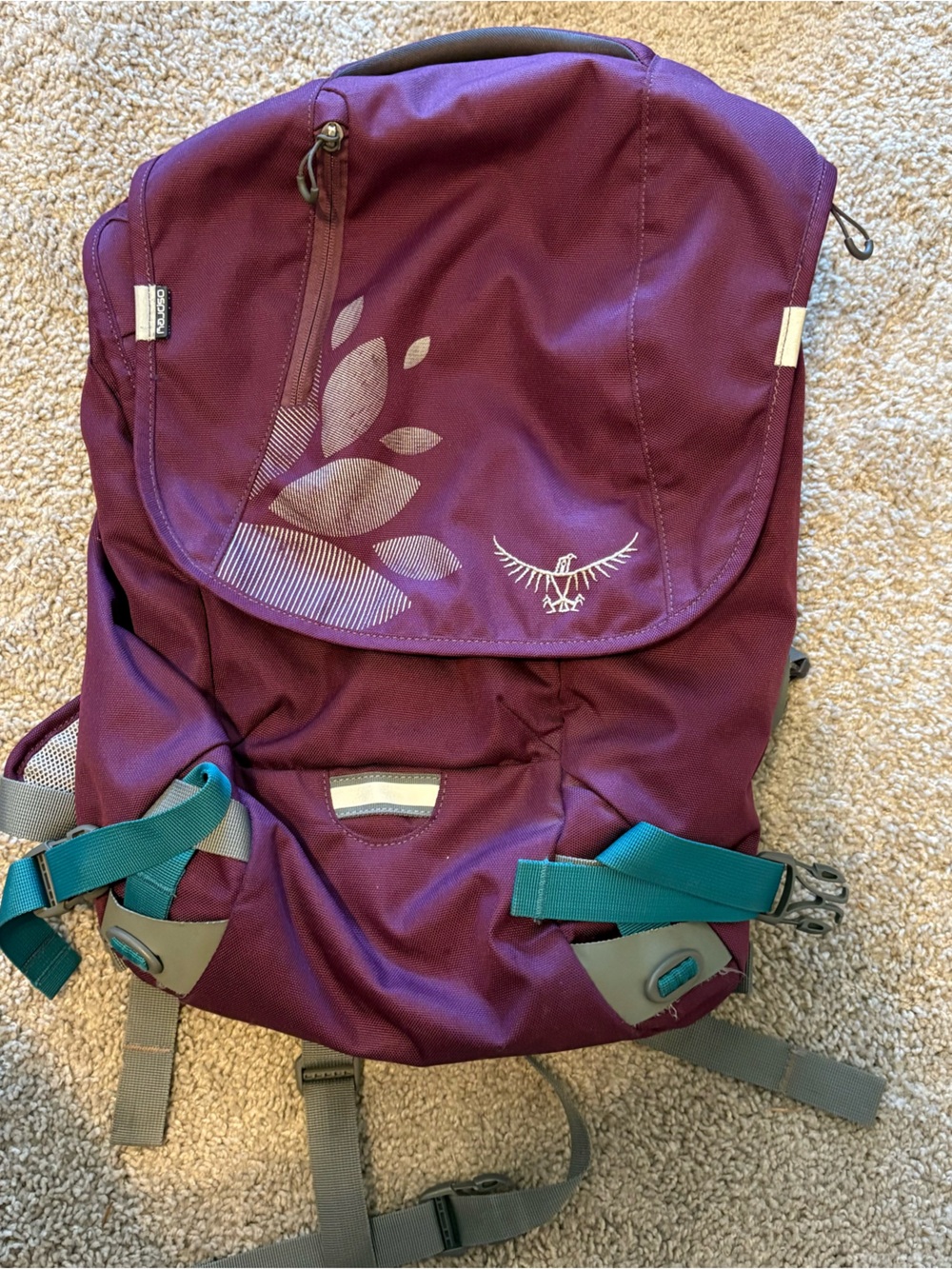 Osprey Flap Jill Pack Purple Backpack Hiking Travel Day Bag Camping